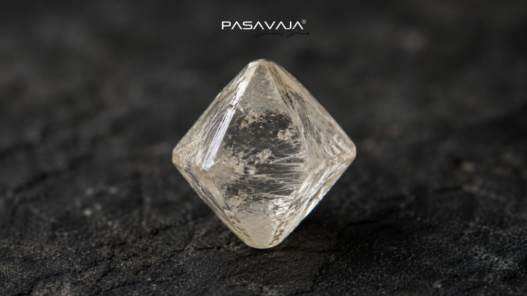 Diamond rough crystal octahedral shape Golconda source