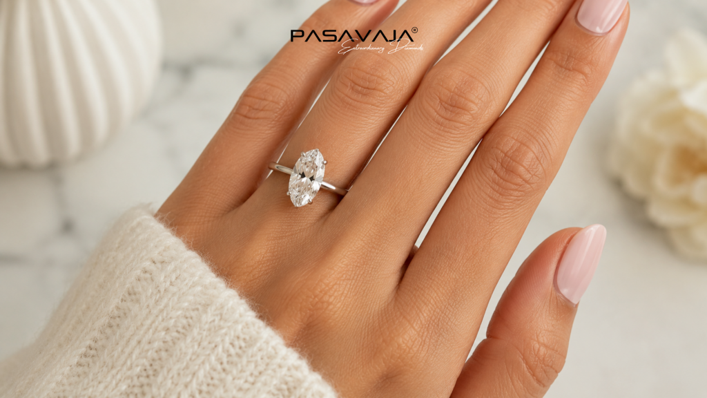 Moval diamond solitaire engagement ring setting
