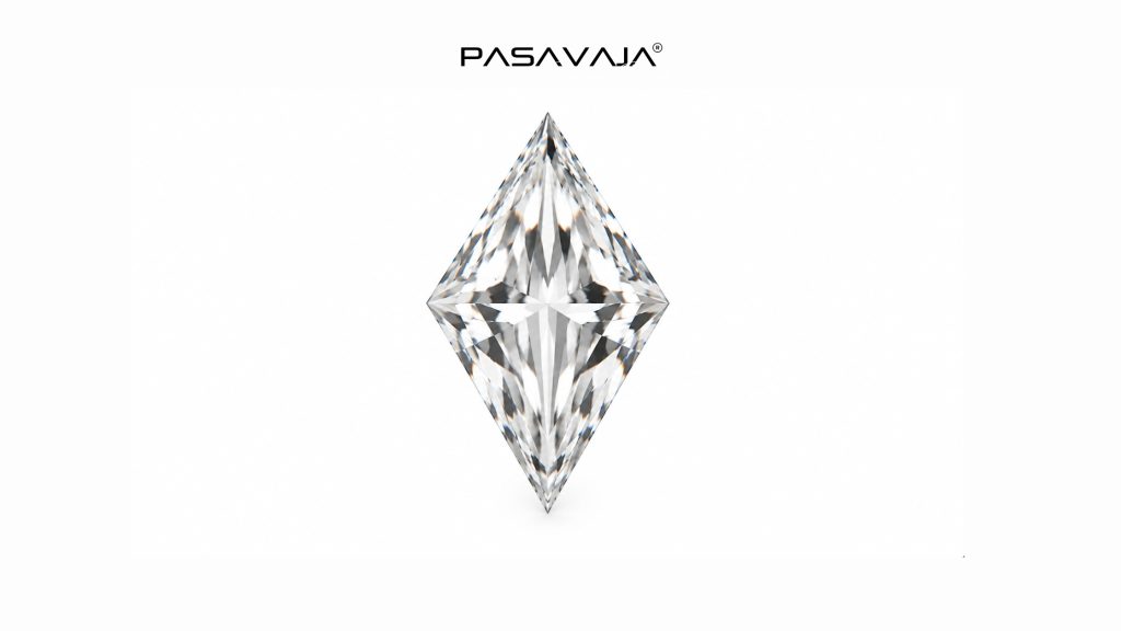 Kite cut diamond face-up four-sided angular geometric shape